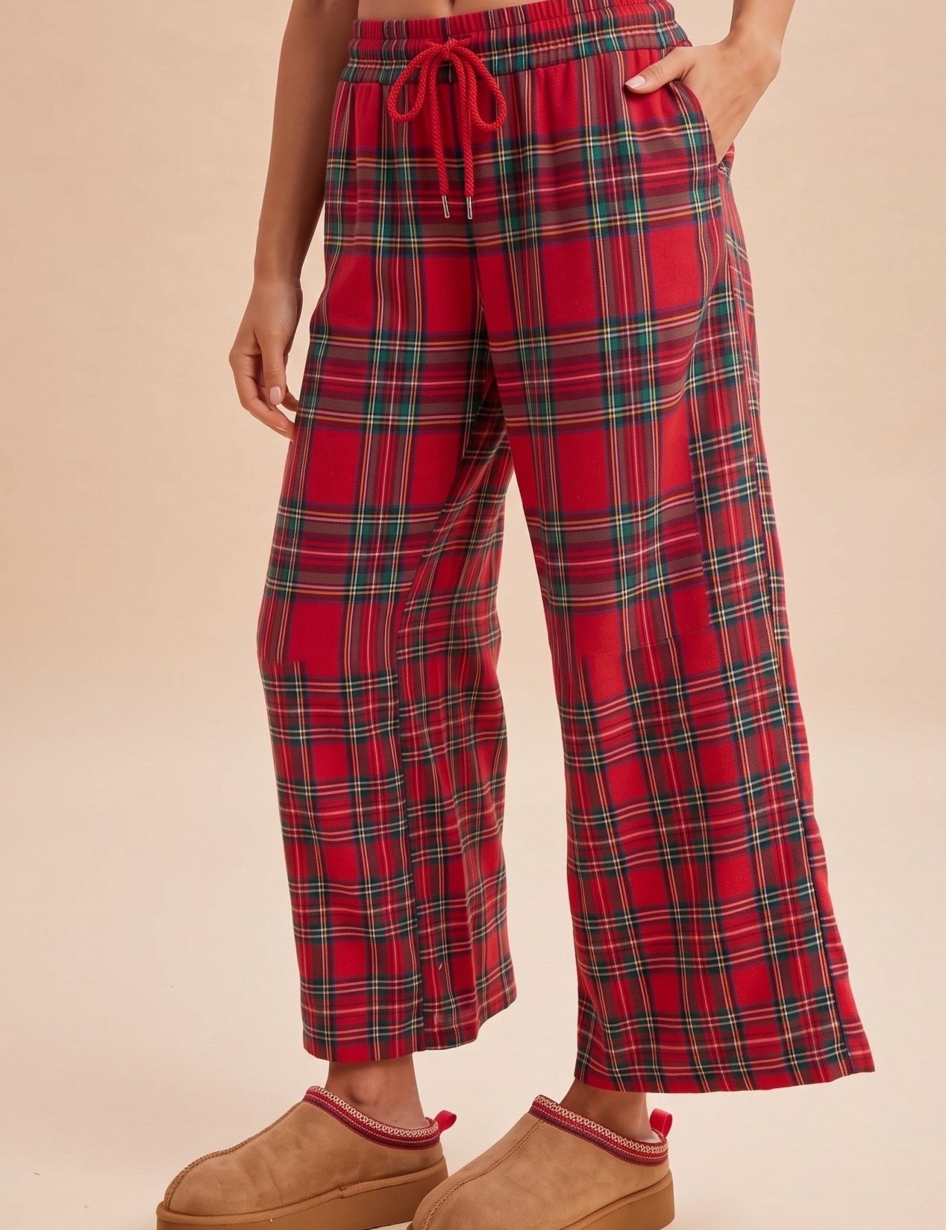 Glencoe Cropped Plaid Wide Leg Pants - Westly