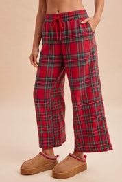 Glencoe Cropped Plaid Wide Leg Pants - Westly