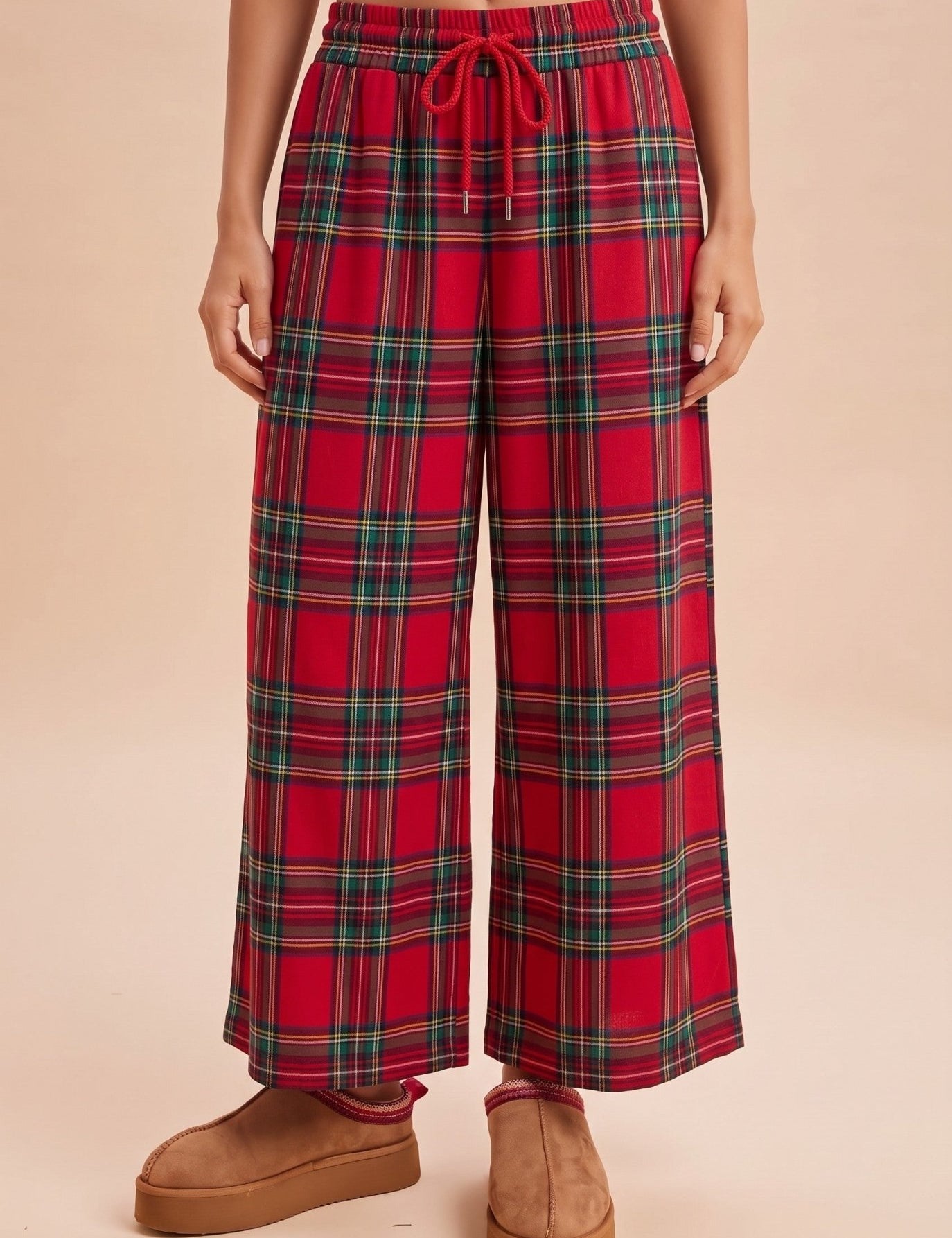 Glencoe Cropped Plaid Wide Leg Pants - Westly