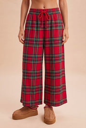 Glencoe Cropped Plaid Wide Leg Pants - Westly