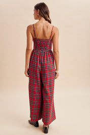 Glenhaven Plaid Wide Leg Jumpsuit - Westly