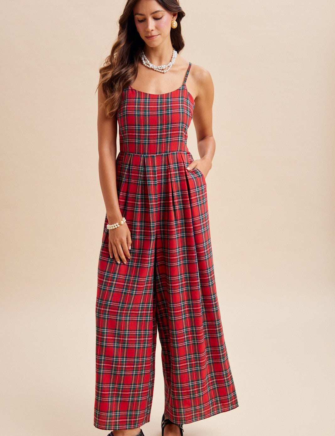 Glenhaven Plaid Wide Leg Jumpsuit - Westly