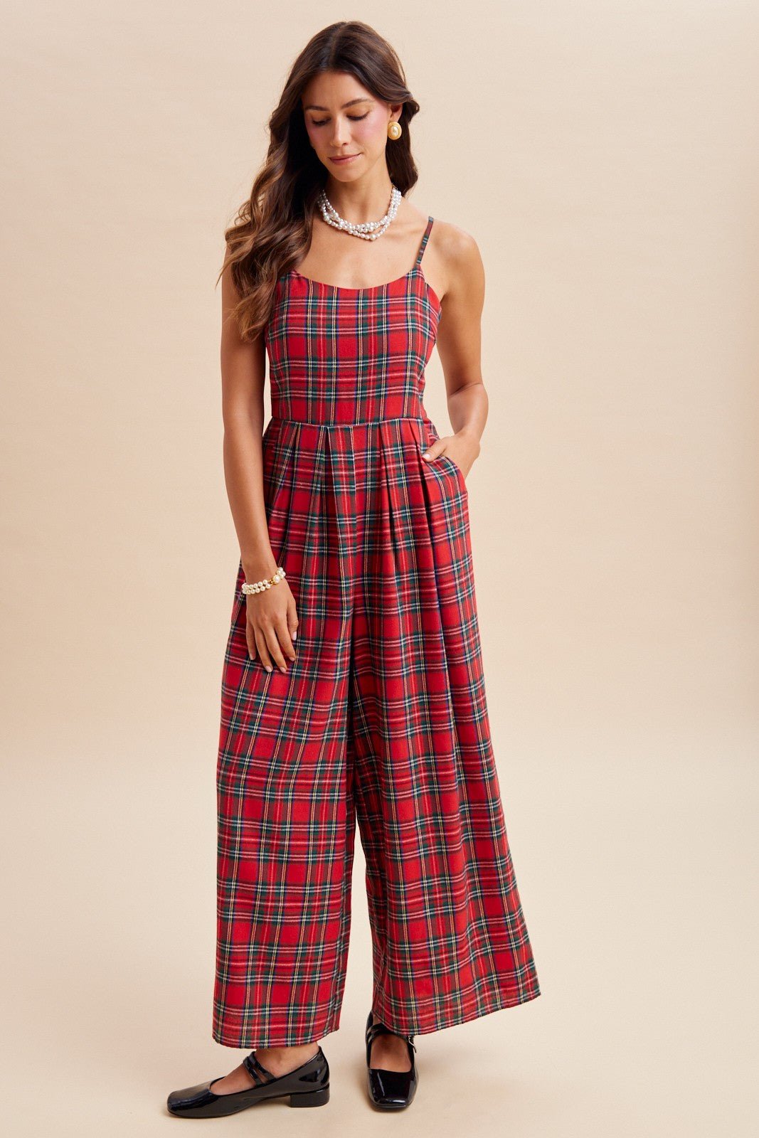 Glenhaven Plaid Wide Leg Jumpsuit - Westly