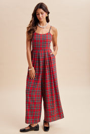Glenhaven Plaid Wide Leg Jumpsuit - Westly