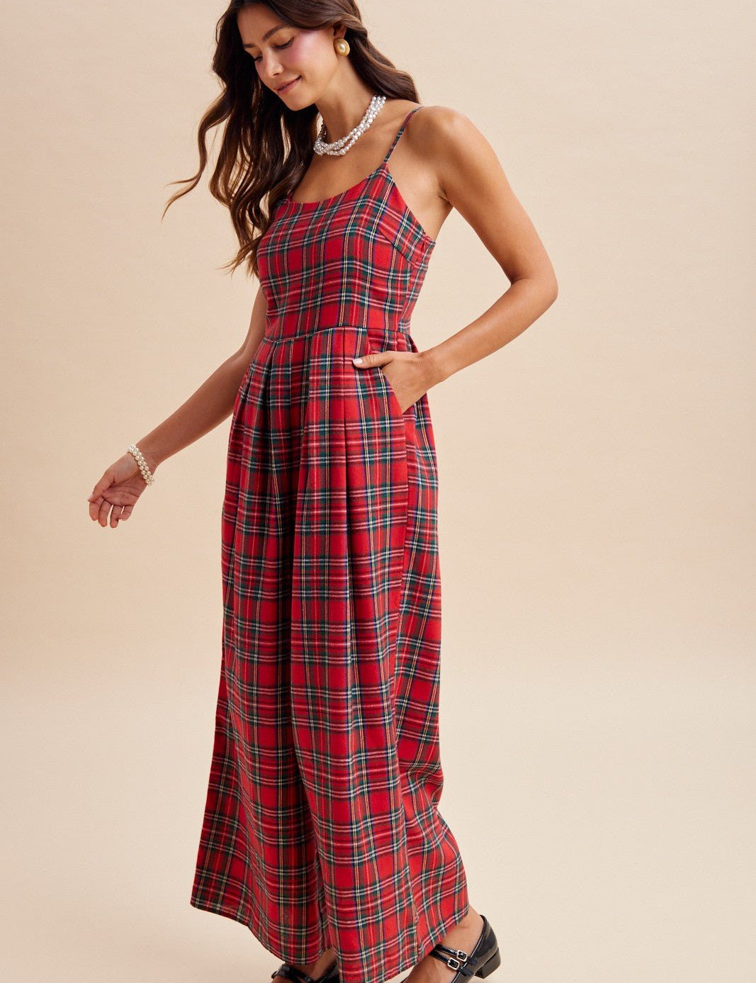 Glenhaven Plaid Wide Leg Jumpsuit - Westly