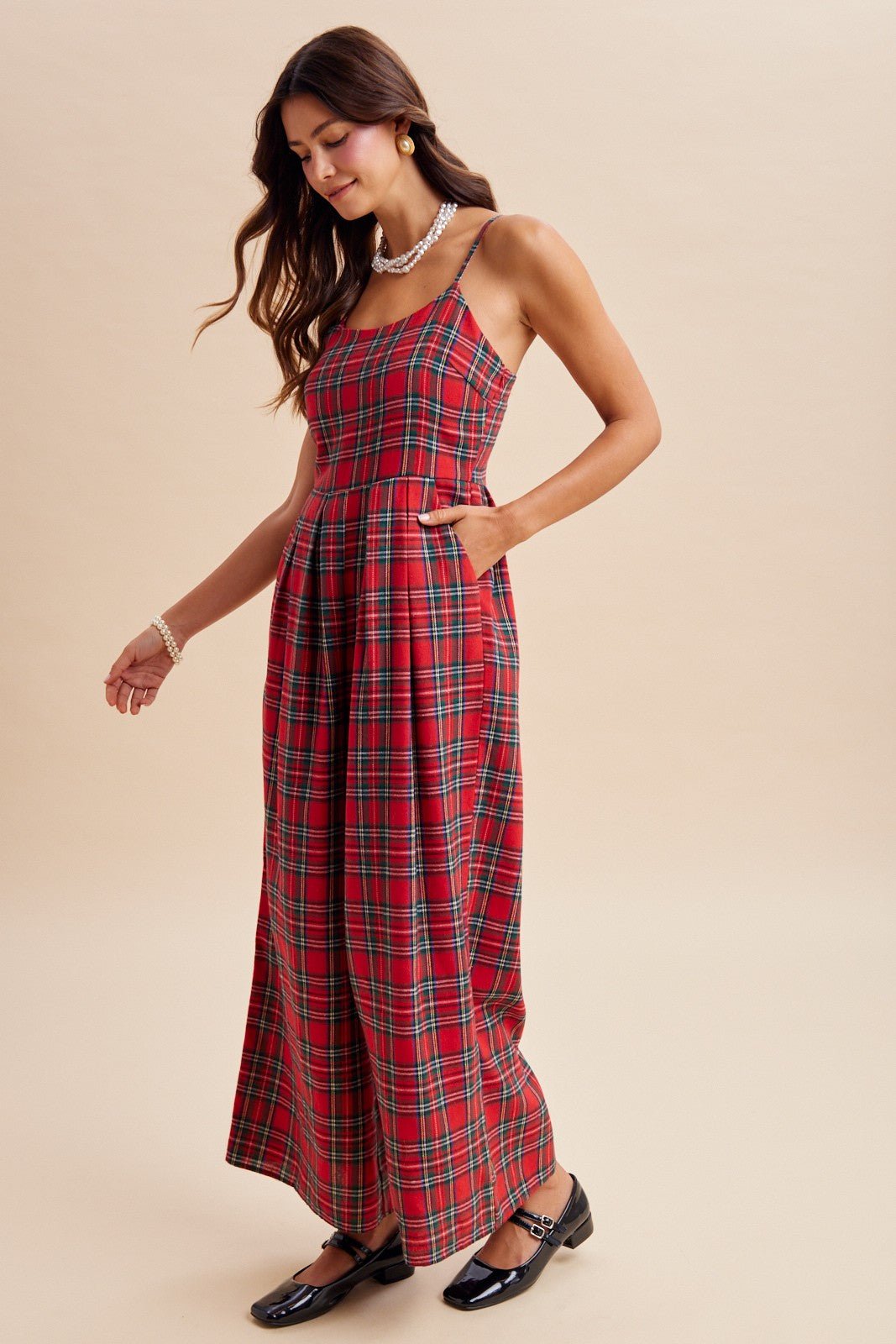 Glenhaven Plaid Wide Leg Jumpsuit - Westly