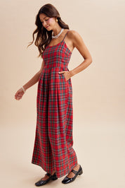 Glenhaven Plaid Wide Leg Jumpsuit - Westly