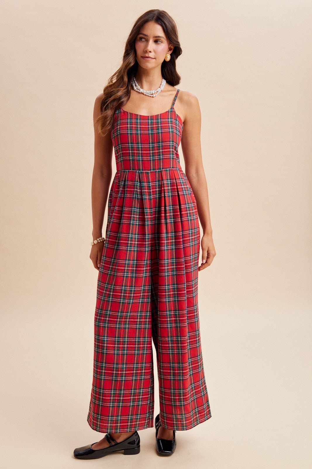 Glenhaven Plaid Wide Leg Jumpsuit - Westly