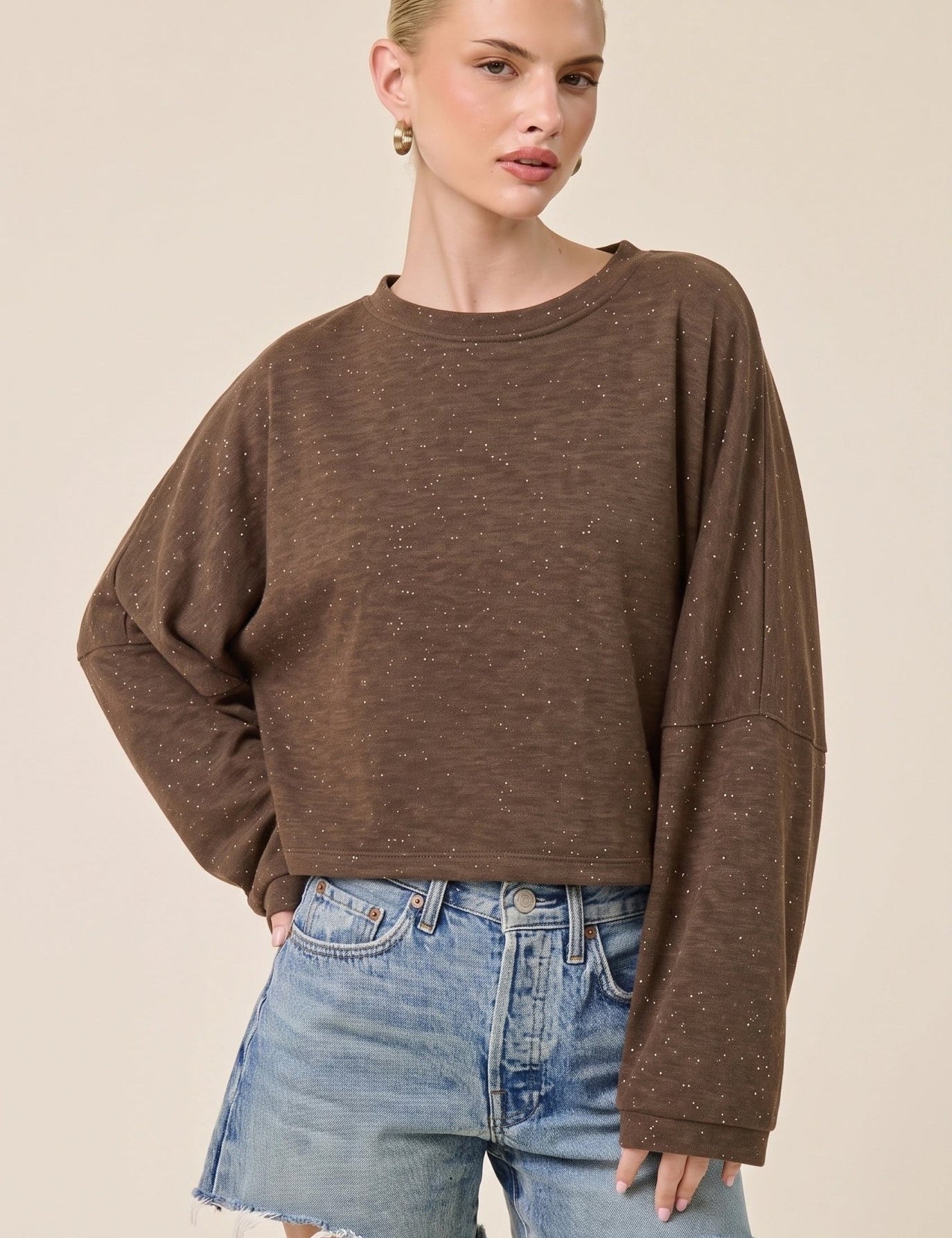 Glint Cropped Knit Pullover - Westly