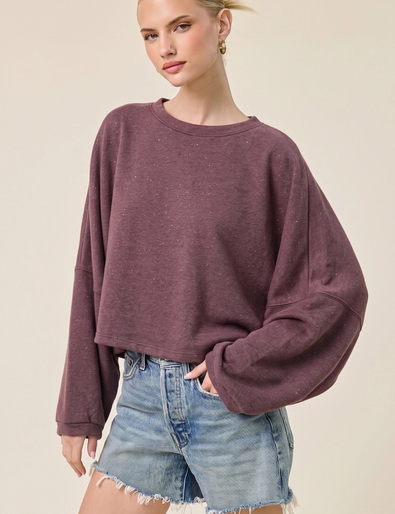 Glint Cropped Knit Pullover - Westly