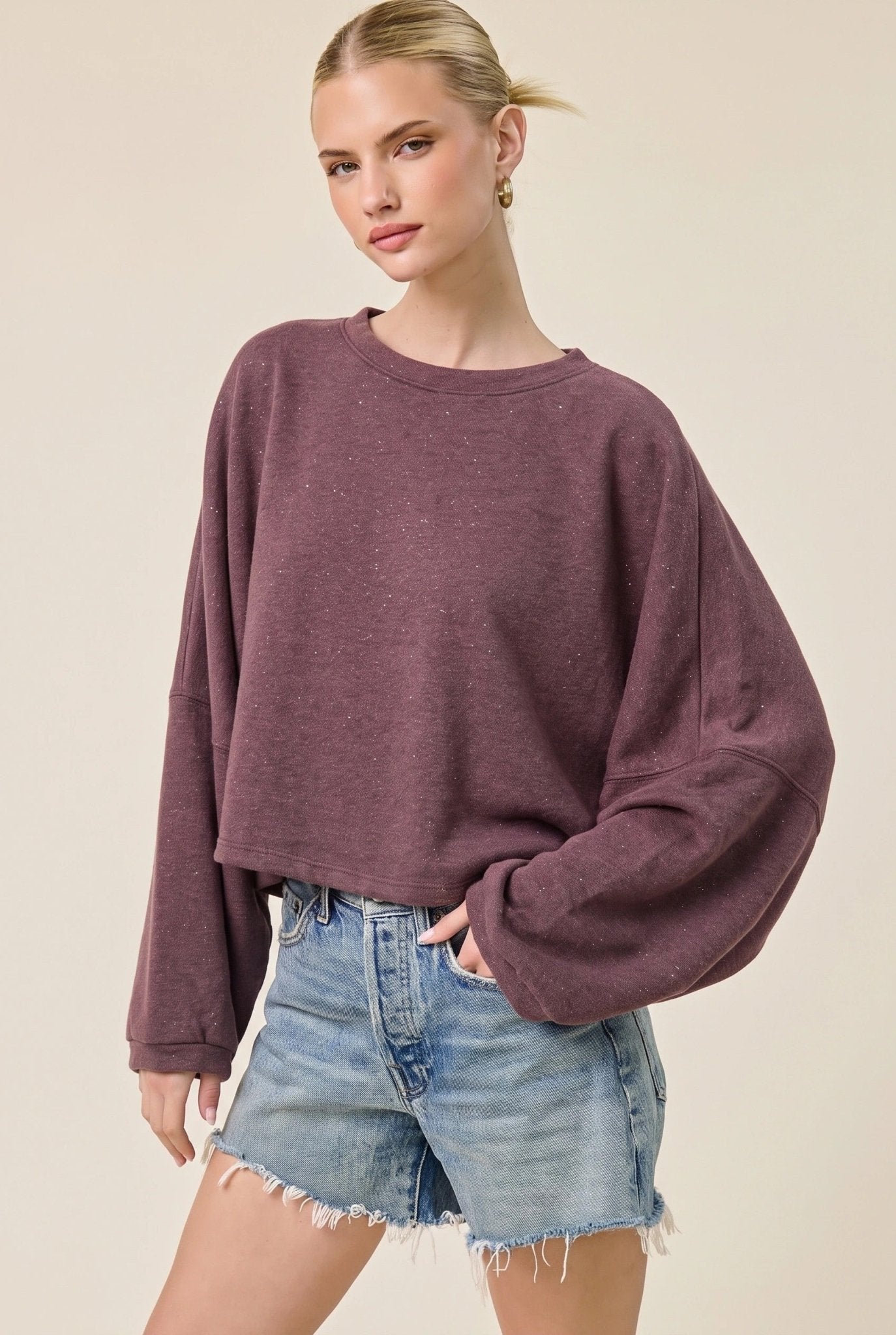 Glint Cropped Knit Pullover - Westly