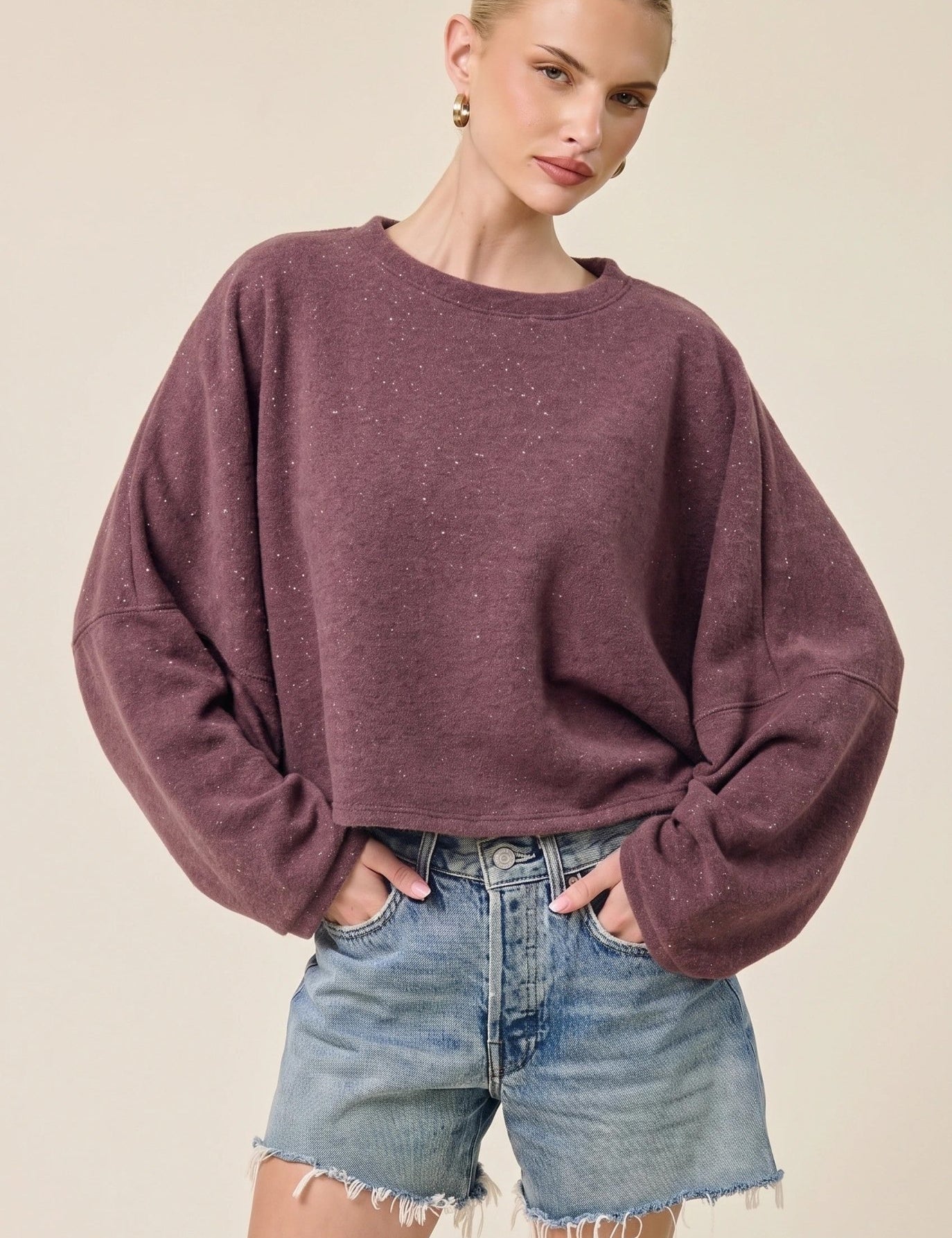 Glint Cropped Knit Pullover - Westly