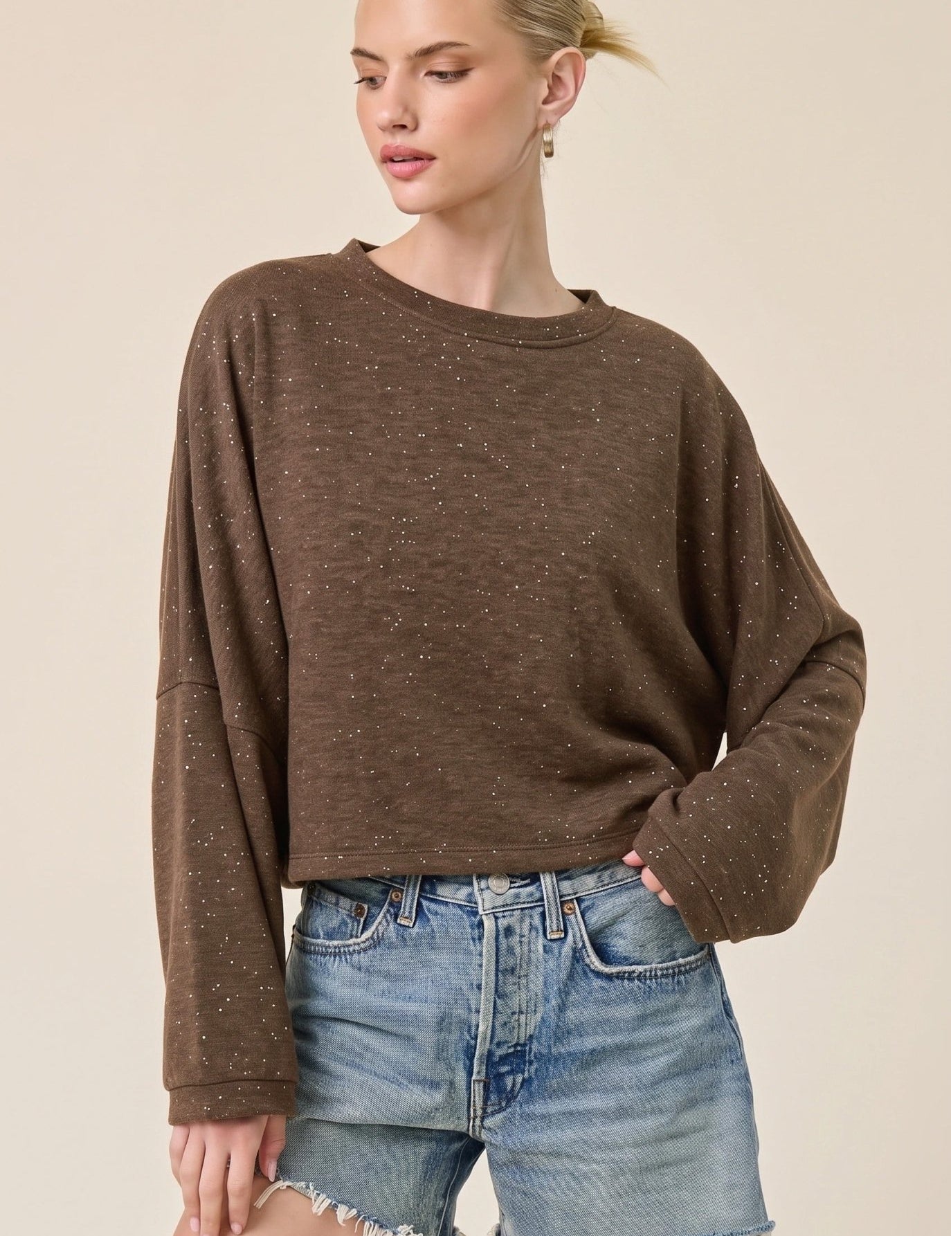 Glint Cropped Knit Pullover - Westly