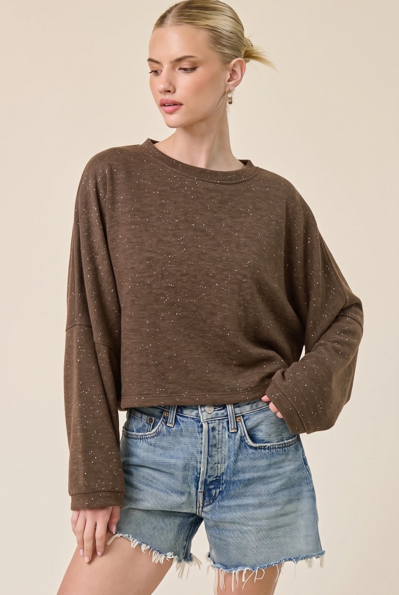 Glint Cropped Knit Pullover - Westly