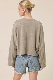 Glint Cropped Knit Pullover - Westly
