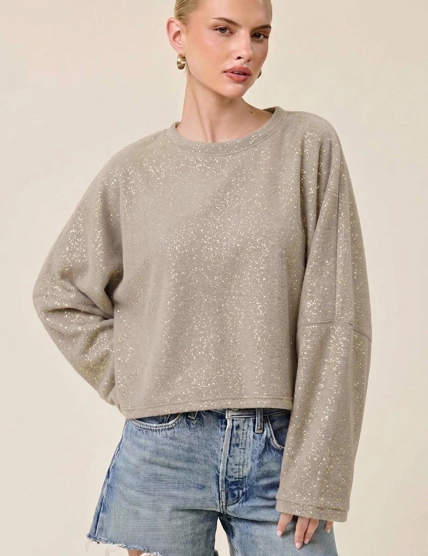 Glint Cropped Knit Pullover - Westly