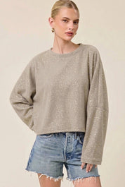 Glint Cropped Knit Pullover - Westly