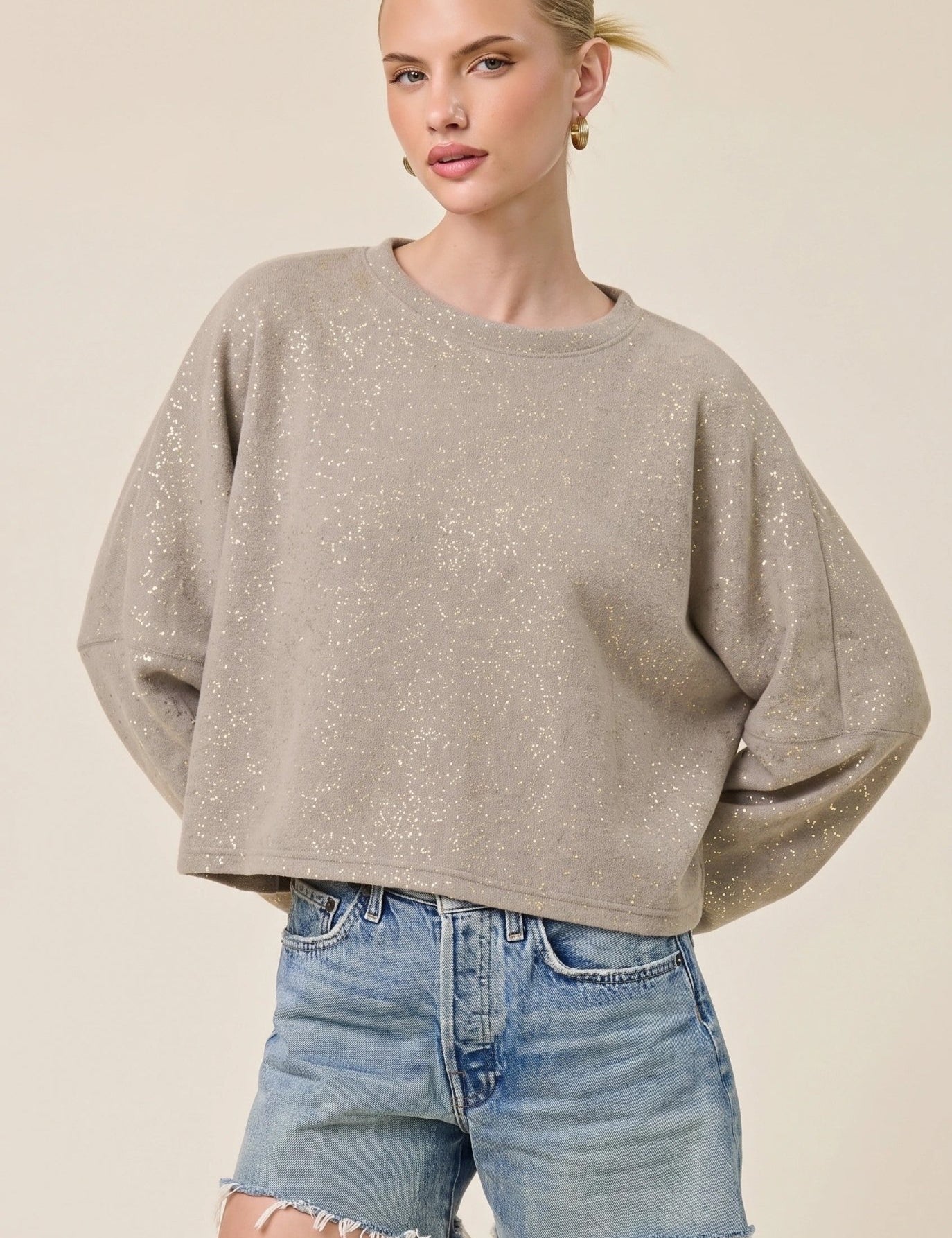 Glint Cropped Knit Pullover - Westly