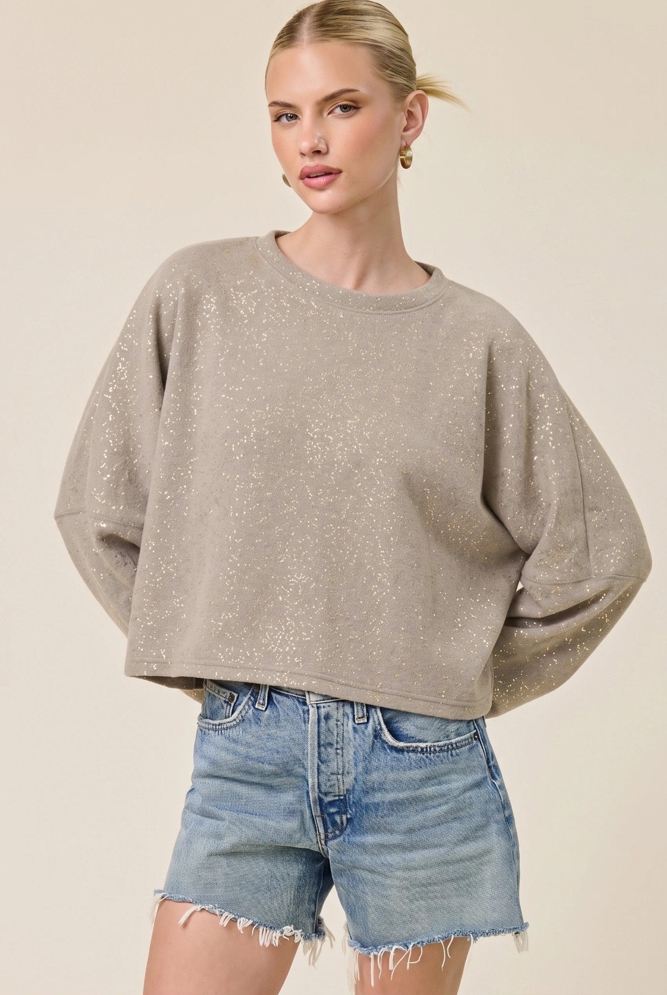 Glint Cropped Knit Pullover - Westly