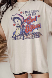 God Bless Oversized Graphic Tee - Westly
