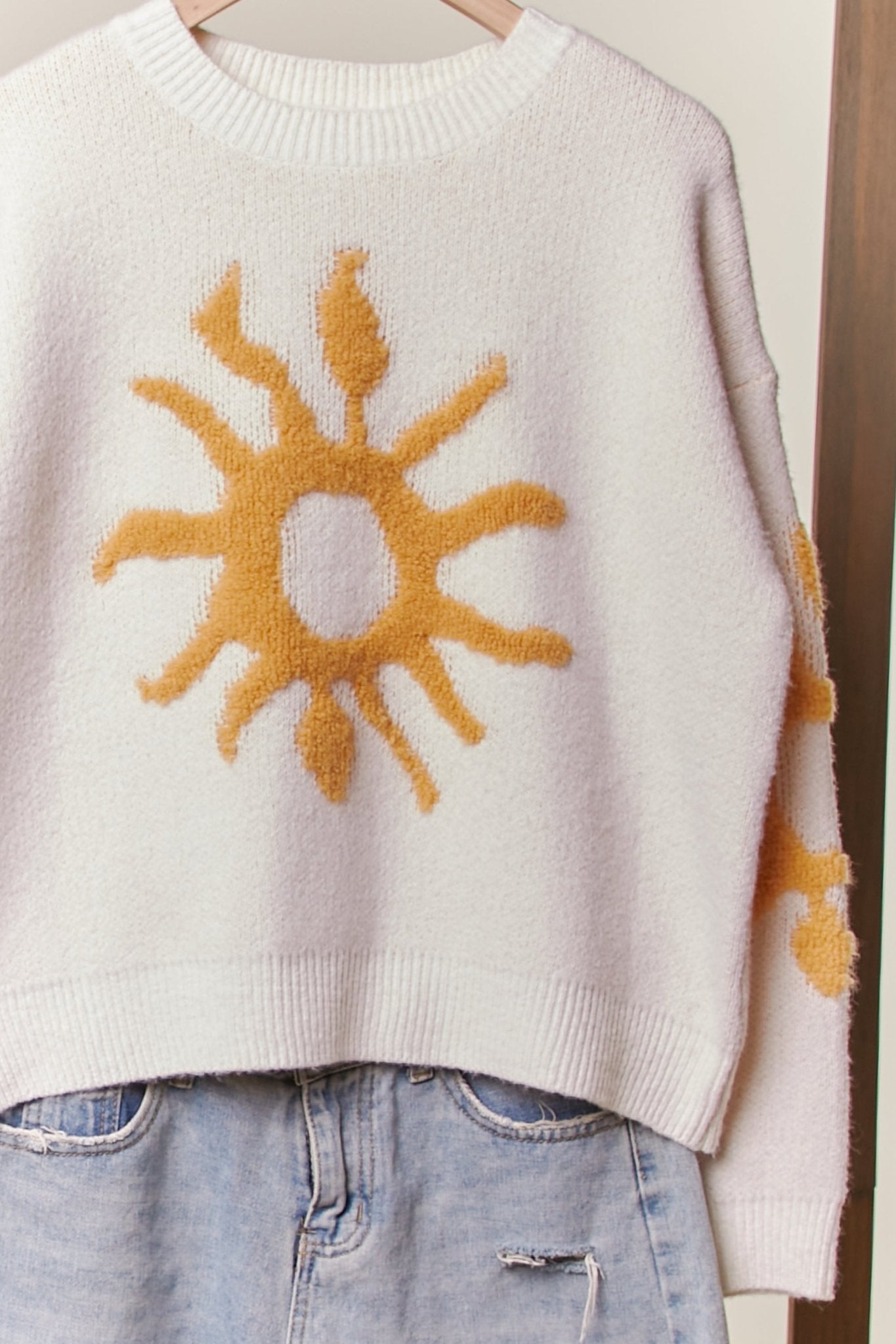Golden Hour Cozy Knit Sun Patch Sweater - Westly
