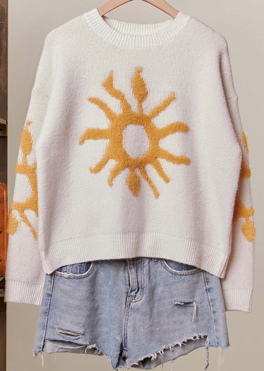 Golden Hour Cozy Knit Sun Patch Sweater - Westly