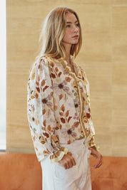 Goldie Ruffle Trim Floral Blouse - Westly