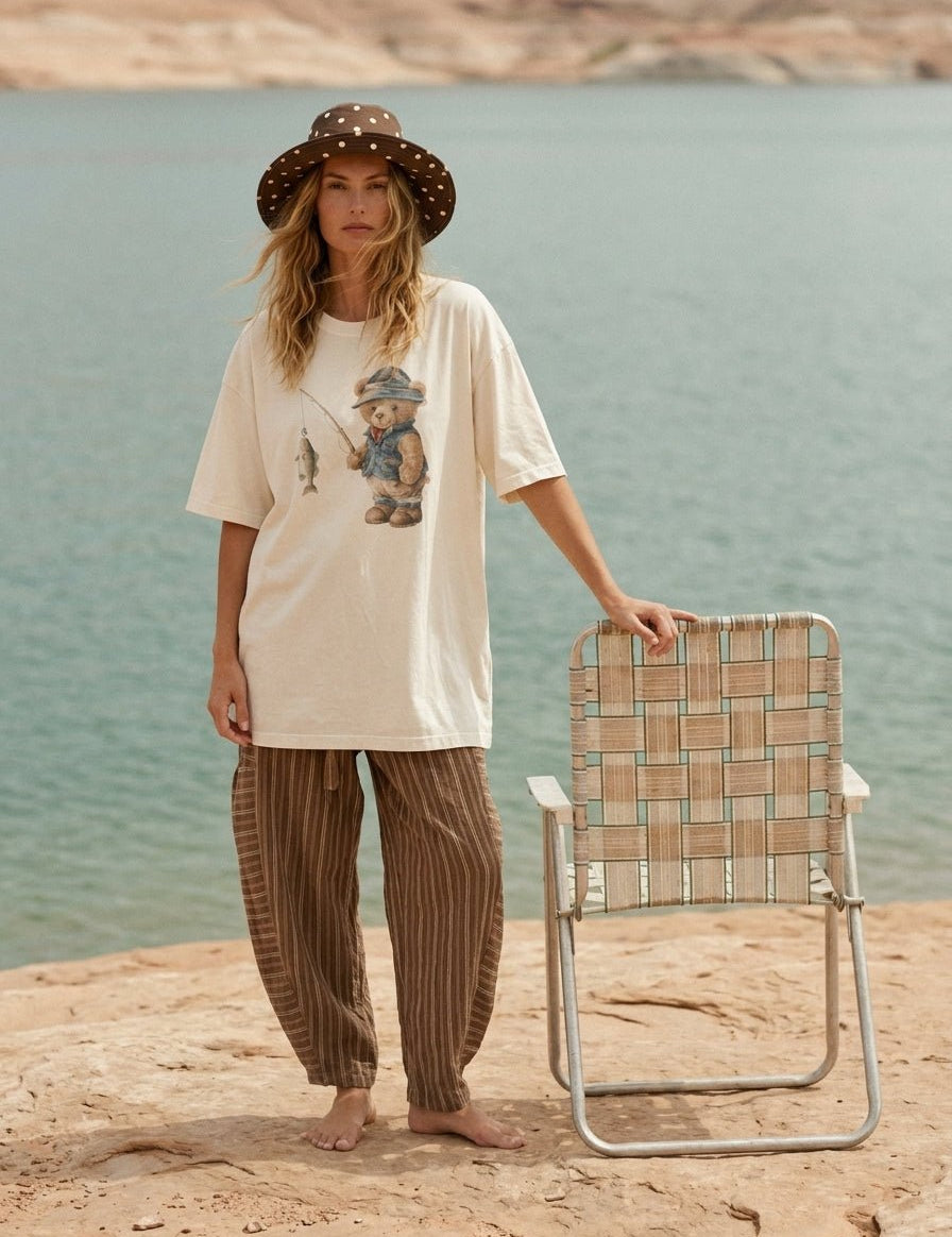 Gone Fishing Oversized Graphic Tee - Westly