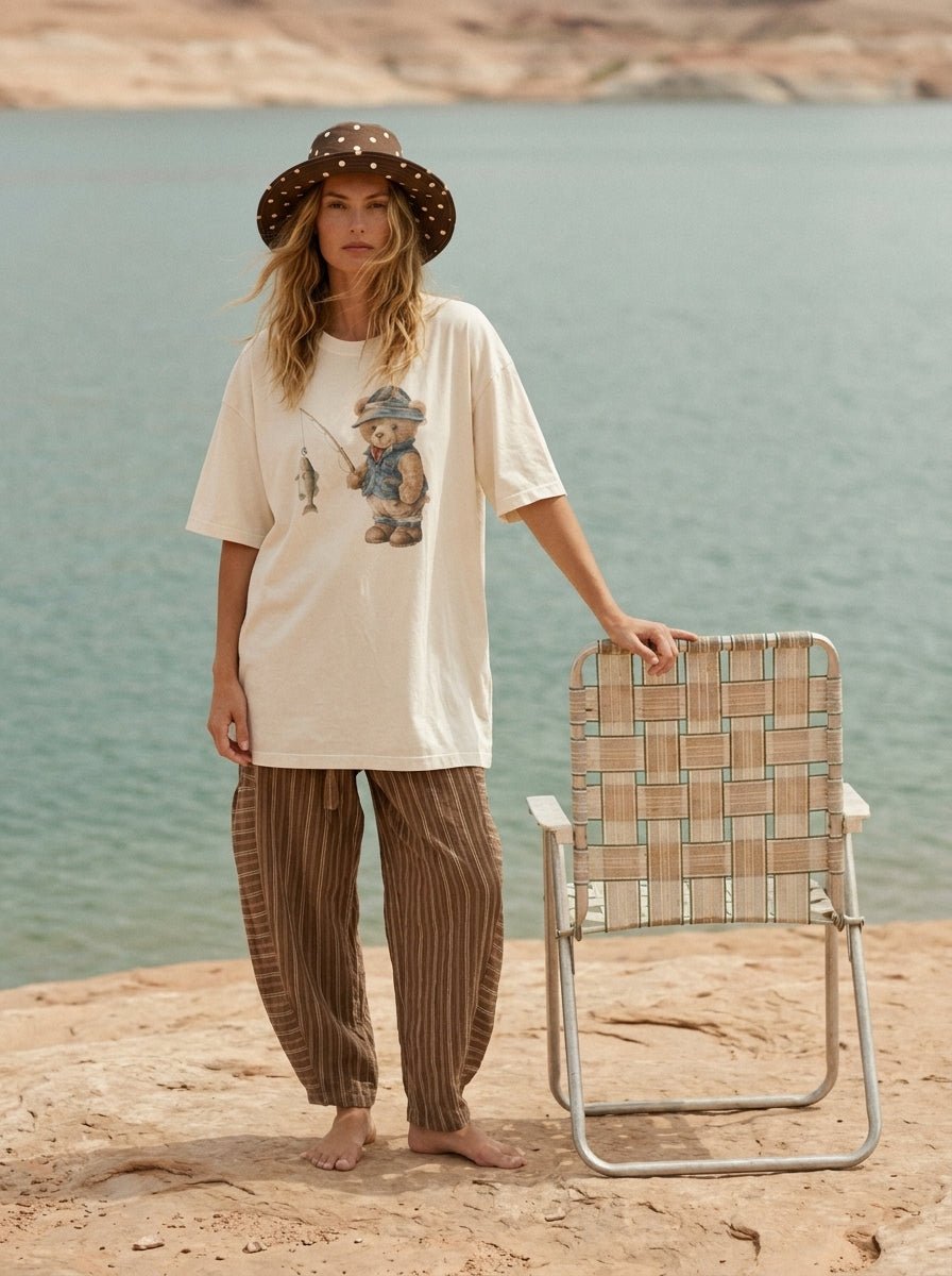 Gone Fishing Oversized Graphic Tee - Westly