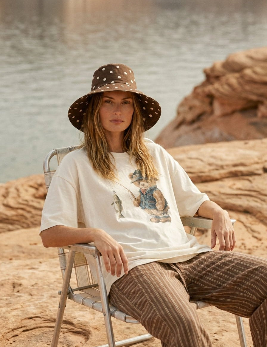 Gone Fishing Oversized Graphic Tee - Westly
