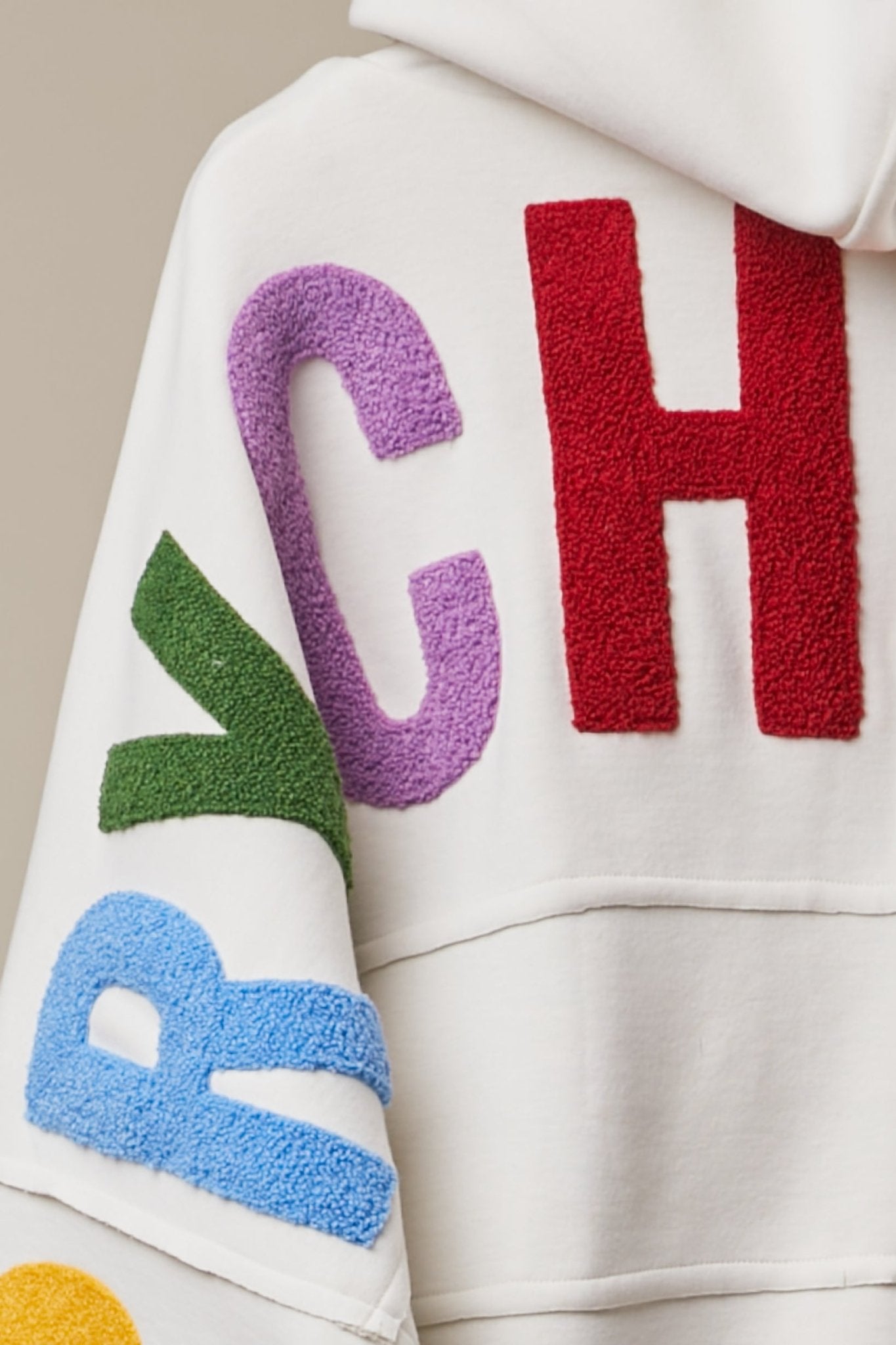 Good Cheer Appliqué Oversized Zip-Up Hoodie - Westly