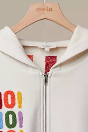 Good Cheer Appliqué Oversized Zip-Up Hoodie - Westly