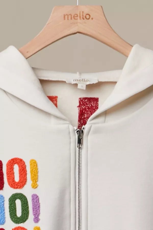 Good Cheer Appliqué Oversized Zip-Up Hoodie - Westly