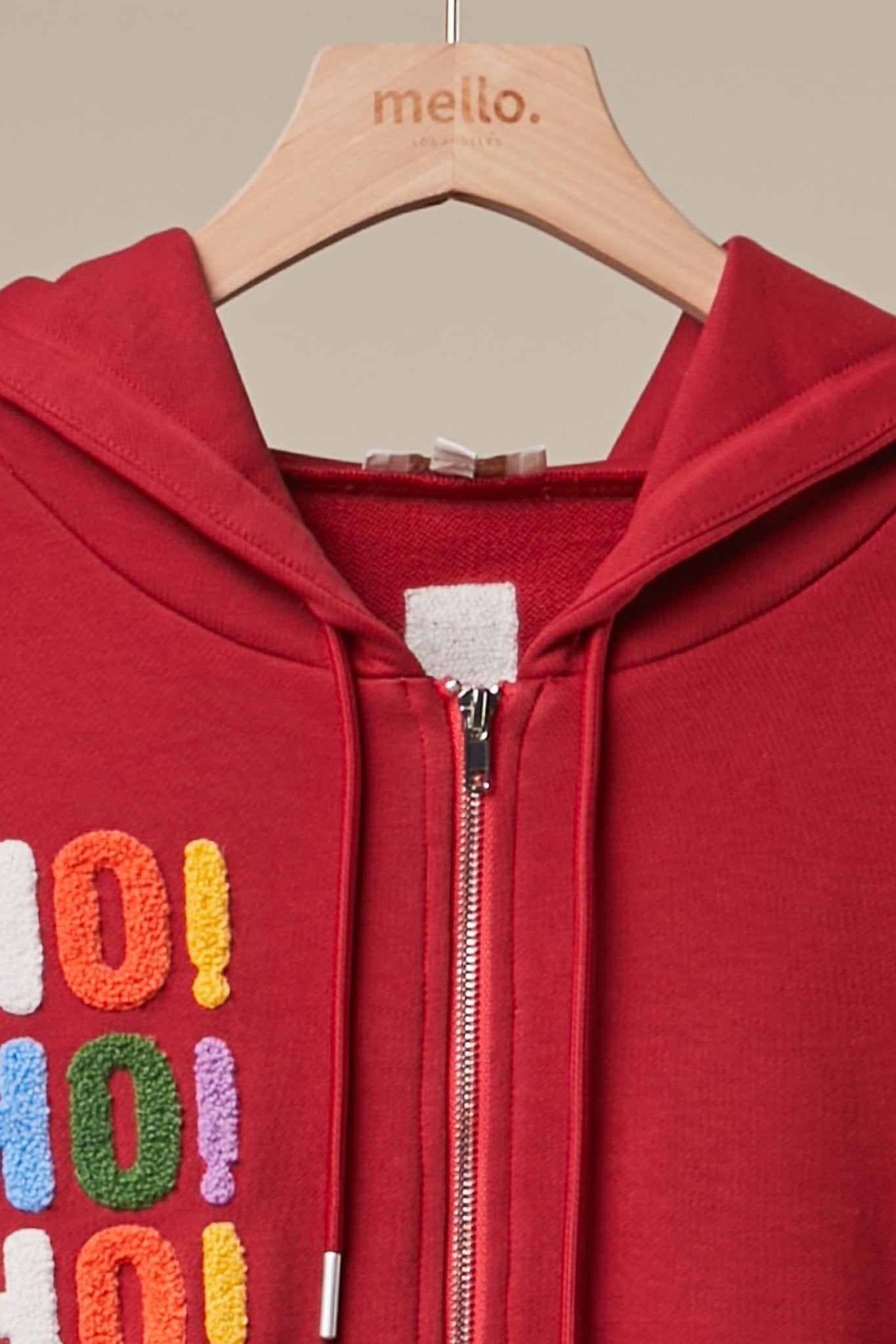 Good Cheer Appliqué Oversized Zip-Up Hoodie - Westly
