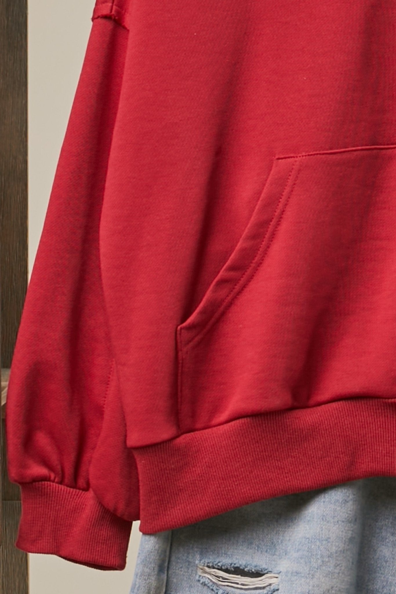 Good Cheer Appliqué Oversized Zip-Up Hoodie - Westly
