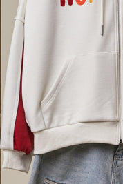Good Cheer Appliqué Oversized Zip-Up Hoodie - Westly