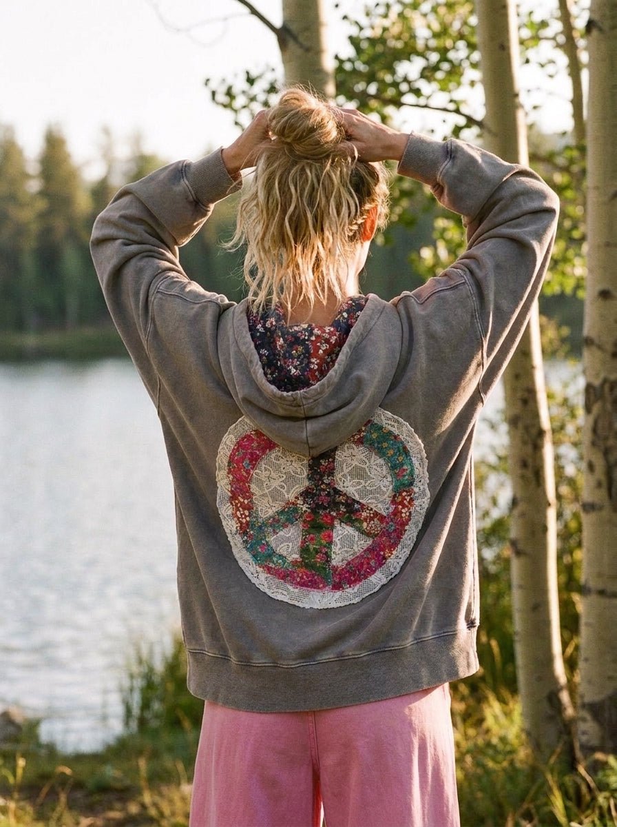 Good Company Peace Patch Washed Terry Hoodie - Westly