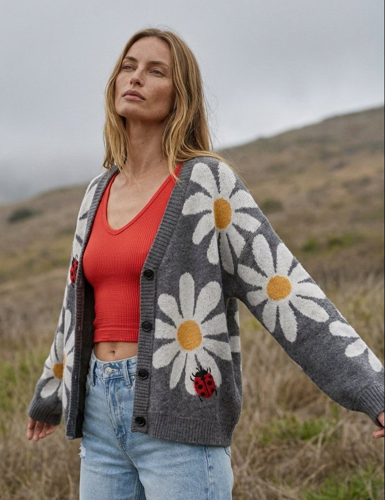 Good Fortune Ladybug Cardigan - Westly
