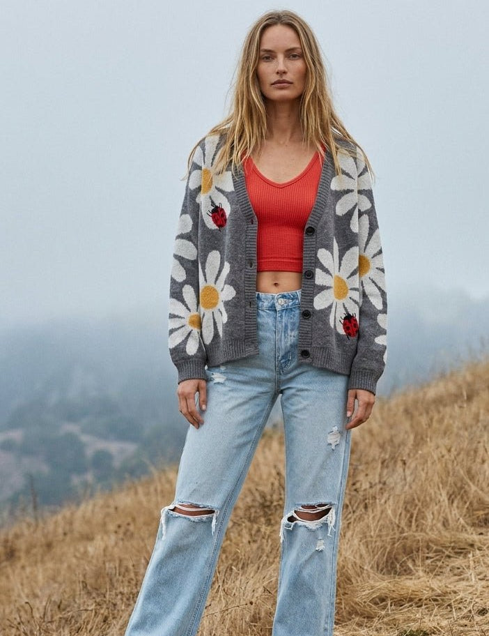 Good Fortune Ladybug Cardigan - Westly