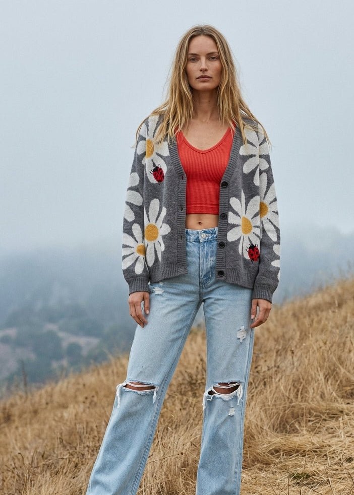 Good Fortune Ladybug Cardigan - Westly