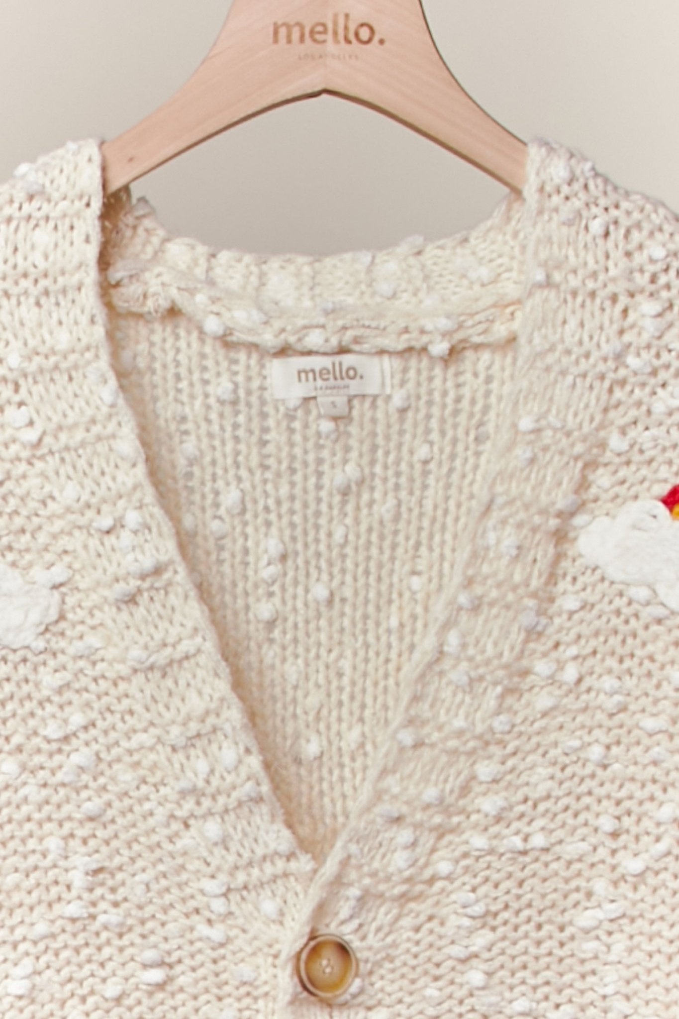 Good Fortune V - Neck Cardigan With Rainbow Overstitch - Westly