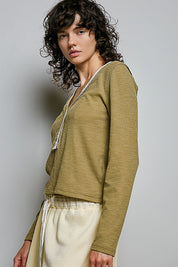 Good Intentions V-Neck Lace Trim Henley - Westly