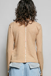 Good Intentions V-Neck Lace Trim Henley - Westly