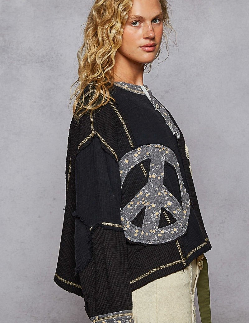 Good Vibrations Oversized Patchwork Thermal - Westly