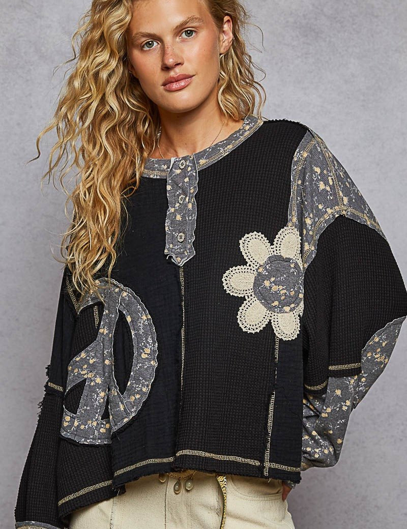 Good Vibrations Oversized Patchwork Thermal - Westly