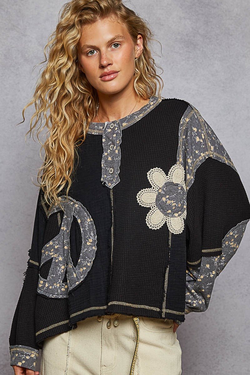 Good Vibrations Oversized Patchwork Thermal - Westly