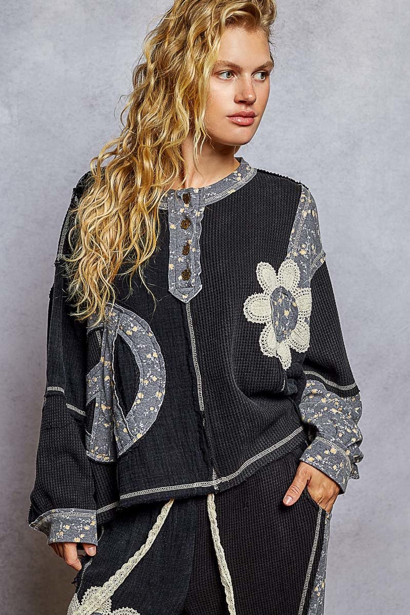 Good Vibrations Oversized Patchwork Thermal - Westly