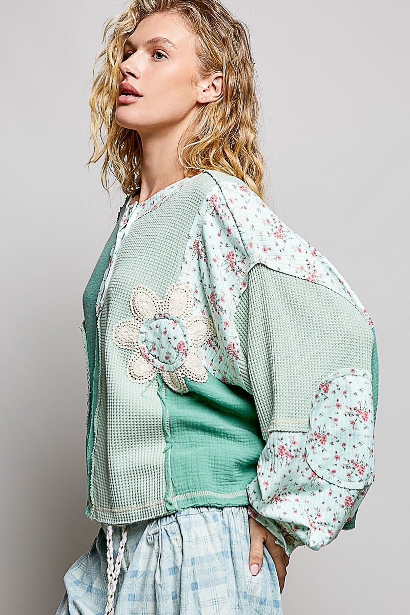Good Vibrations Oversized Patchwork Thermal - Westly