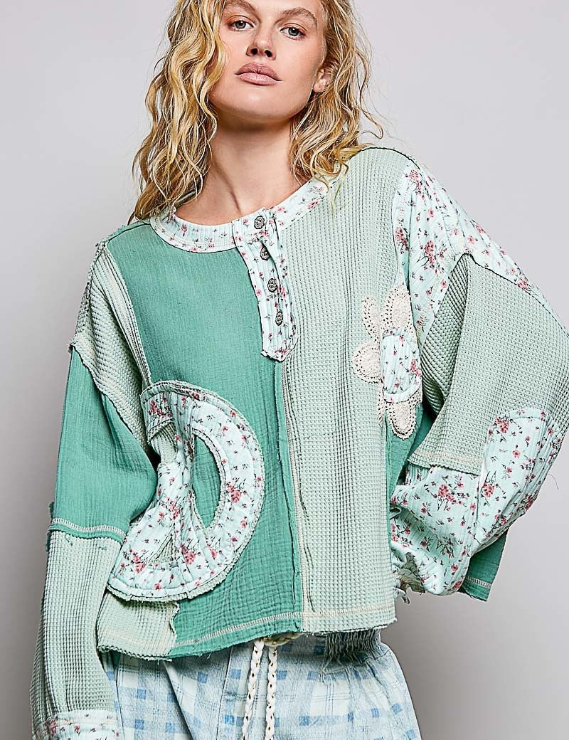 Good Vibrations Oversized Patchwork Thermal - Westly