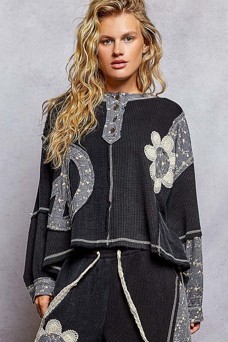 Good Vibrations Oversized Patchwork Thermal - Westly